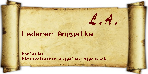 Lederer Angyalka névjegykártya